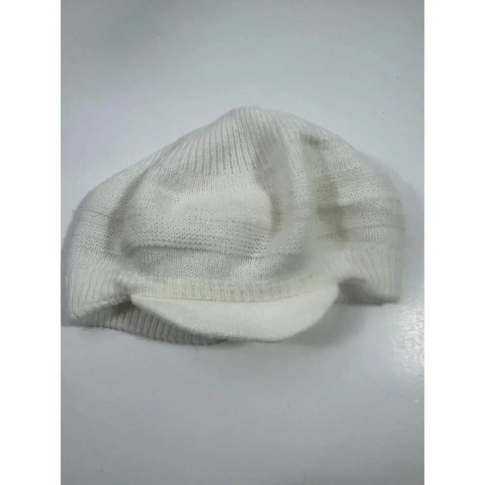 Vintage Baby Hats Caps English Tams Knit White Newborn-12 Mos